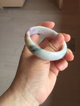 Load image into Gallery viewer, 50mm certified Type A 100% Natural light green purple yellow(FU LU SHOU) oval Jadeite Jade bangle BQ54-8192(Etsy listed))
