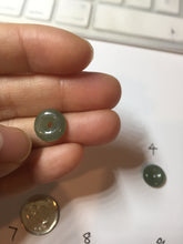 Load image into Gallery viewer, 11mm Type A 100% Natural icy watery oily dark green gray black(老油青) SMALL Jadeite Safety Guardian Button donuts pendant PF22 Add on item
