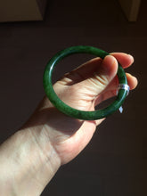 Load image into Gallery viewer, 60mm certified 100% Natural dark green/black round cut nephrite (碧玉)  bangle HN63-9160
