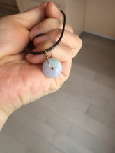 Load image into Gallery viewer, 9.9-15mm Type A 100% Natural light green yellow brown purple Jadeite Safety Guardian Button abacus bead donuts pendant PF73 Add on item
