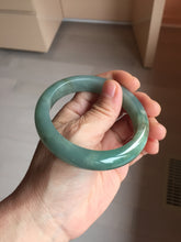 Load image into Gallery viewer, 56.8mm Certified 100% natural Type A oily dark green/ gray (老油青) jadeite jade bangle PB286-0548
