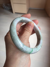 Load image into Gallery viewer, 61.2mm Certified Type A 100% Natural light green/sunny green/brown/black/purple(Rocky Mountain Dusk) chubby Jadeite bangle PD89-1092
