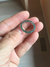 Load image into Gallery viewer, 17.3mm US Size 7 100% natural type A icy watery green/blue icy watery Guatemala jadeite jade band ring group PH224
