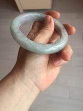 Load image into Gallery viewer, 60.5mm Certified Type A 100% Natural icy watery green/purple chubby Jadeite Jade bangle E146-9537
