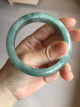 Load image into Gallery viewer, 57.2mm Certified type A 100% Natural oily dark green (老油青) blue gray black Mountains Afar (远山)Jadeite bangle PC258-0553
