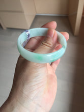 Load image into Gallery viewer, 52mm certified Type A 100% Natural sunny green white(白底青) thin style Jadeite jade bangle AZ160-1594
