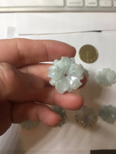 Load image into Gallery viewer, Type A 100% Natural light green/white/purple jadeite Jade flower Pendant PB47
