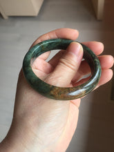 Load image into Gallery viewer, 52.7mm Certified Type A 100% Natural brown oily dark green(老油青) gray black Jadeite Jade bangle PC218-6231
