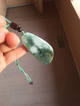Load image into Gallery viewer, 100% Natural type A dark green black gray (老油青) happy Buddha jadeite pendant PF41
