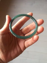 Load image into Gallery viewer, 56.3mm Certified Type A 100% Natural dark green/blue/gray with Guatemala slim round cut Jadeite bangle PH14-2352
