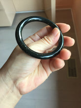 Load image into Gallery viewer, 54.2mm 100% Natural Dark Green/Black Meteorite Starry Night Sky Galaxy Nephrite Bangle HN177-0566
