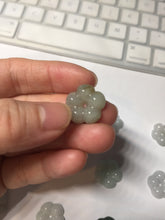 Load image into Gallery viewer, Type A 100% Natural light green/white/purple jadeite Jade Hawaiian flower Pendant AA66
