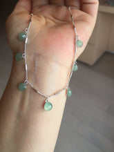 Load image into Gallery viewer, 100% natural Type A icy watery  light Green gray small drop  Jadeite Beads pendant Necklace PF71
