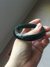 Load image into Gallery viewer, 55.6mm Certified Type A 100% Natural dark green/blue/gray/black Guatemala Jadeite bangle PJ138-1474
