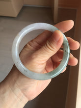 Load image into Gallery viewer, 58.8mm certified Type A 100% Natural light purple white brown with brown floating flowers round cut Jadeite Jade bangle PC161-4081
