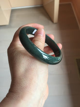 Load image into Gallery viewer, 59mm Certified Type A 100% Natural dark green/blue/gray/black Guatemala Jadeite bangle BS144-6408
