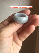 Load image into Gallery viewer, 100% natural type A light purple/green/white broad jadeite jade band ring thumb ring Pb42
