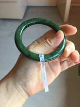 Load image into Gallery viewer, 54.9mm certified 100% Natural dark green/black nephrite (碧玉)  bangle HT168-9-3914
