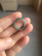 Load image into Gallery viewer, 14.1mm size 3 100% natural type A icy watery green/blue Guatemala jadeite jade band ring group BL143
