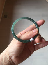 Load image into Gallery viewer, 58.2mm Certified Type A 100% Natural dark green/blue/gray Guatemala slim round cut Jadeite bangle PD181-2479
