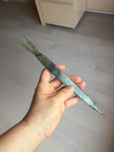 Load image into Gallery viewer, 22cm 100% Natural light green black Xiu Jade Serpentine vantage fish square style hairpin AW20
