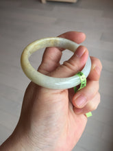 Load image into Gallery viewer, 51.5mm certified 100% natural Type A green/yellow oval jadeite jade bangle e68-8540
