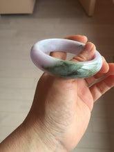 Load image into Gallery viewer, 54.5mm certified 100% natural Type A green light purple Distant Hills in Mist jadeite bangle PA185-4757
