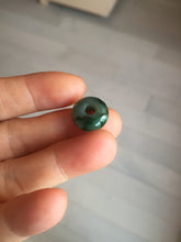 Load image into Gallery viewer, 11-13.7mm Type A 100% Natural dark green gray(油青) Abacus-Bead Peace and Safety Guardian Donuts Buckle jadeite Pendant group PA206(add on item)
