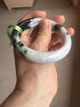 Load image into Gallery viewer, 57.8mm certified  100% natural light green/purple jadeite jade bangle F110-6206
