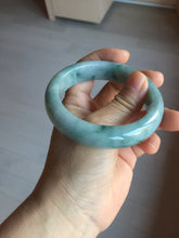 Load image into Gallery viewer, 57mm Certified Type A 100% Natural green/blue with green floating flowers chubby Jadeite bangle PB238-9555
