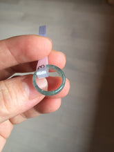 Load image into Gallery viewer, Size 1 1/4 (12.7mm) 100% natural type A icy watery green/blue/gray Guatemala jadeite jade band ring group AA106
