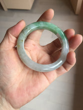 Load image into Gallery viewer, 53.5mm certified 100% natural Type A icy water sunny green/gray/black jadeite jade bangle BP157-5022
