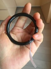 Load image into Gallery viewer, 51.5mm Certified Type A 100% Natural dark green/black/gray Guatemala slim round cut Jadeite bangle GL30-30-0452
