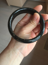 Load image into Gallery viewer, 62.8mm 100% Natural dark green/black meteorite Stellar Night sky nephrite bangle HN79-1248
