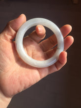 Load image into Gallery viewer, 53.5mm Certified Type A 100% Natural light green white round cut Jadeite bangle PF60-0516
