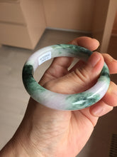 Load image into Gallery viewer, 55.5mm Certified 100% natural Type A Green &amp; Light Purple jadeite jade bangle PH246-0510

