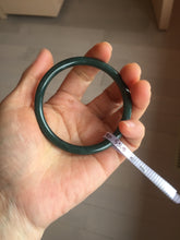 Load image into Gallery viewer, 55.5mm Certified Type A 100% Natural dark green/blue/gray with Guatemala slim round cut Jadeite bangle PH10-2340
