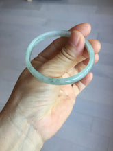 Load image into Gallery viewer, 50mm certified 100% natural Type A icy watery light green with green floating flower slim jadeite jade bangle PA122-(5484)
