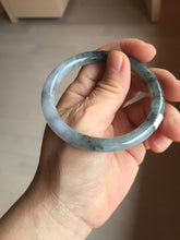 Load image into Gallery viewer, 55.3mm Certified Type A 100% Natural dark green/purple/gray round cut Jadeite bangle AA128-6937
