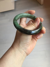 Load image into Gallery viewer, 58.5mm Certified 100% natural Type A dark green/sunny green/black/red/brown jadeite bangle PD83-9761
