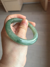 Load image into Gallery viewer, Shopify only. 54mm certified 100% natural Type A icy watery oliy dark green(油青) brown jadeite jade bangle BS103-4060
