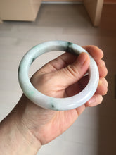Load image into Gallery viewer, 60.5mm Type A 100% Natural sunny green/light white/purple chubby Jadeite Jade bangle with defects PJ60-1265
