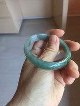 Load image into Gallery viewer, 50.5mm certified 100% natural Type A light oily dark green purple gray watermelon rind (瓜油青) jadeite jade bangle PC247-1382
