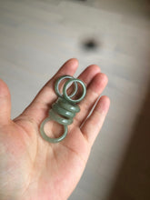 Load image into Gallery viewer, 17.9mm/size 7 3/4 100% natural type A icy watery dark green/light green/yellow/gray jadeite jade band ring BF34
