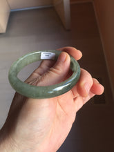 Load image into Gallery viewer, 52mm certified type A 100% Natural oily dark green/gray/black(油青) oval Jadeite jade bangle PF35-5468
