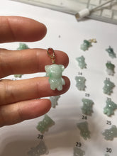 Load image into Gallery viewer, Type A 100% Natural icy watery light green sunny geen purple white clear jadeite jade cute baby bear pendant PH114 Add on item
