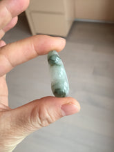 Load image into Gallery viewer, Type A 100% Natural icy watery white/green with green floating flowers Four Seasons Fortune Beans jadeite jade group AU79

