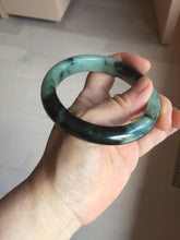 Load image into Gallery viewer, 58.5mm certified Type A 100% Natural sunny green dark green light green (half mountain half watery 半山半水) Jadeite Jade bangle PB194-9765
