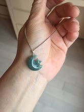 Load image into Gallery viewer, Type A 100% Natural dark green/blue/gray Guatemala jadeite Jade moon and star Pendant necklace group PC144 Add on item
