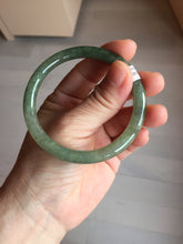 Load image into Gallery viewer, 卖了 57.4mm Certified 100% natural Type A oily dark green/ gray/brown (老油青) slim round cut jadeite jade bangle PB321-0594
